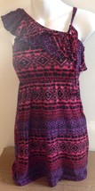 Extremely Me Girls Size 7/8 Sun Dress Sleeveless Purple Pink Red Geometric - £6.29 GBP
