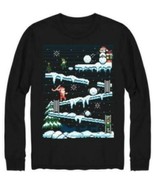 Hybrid Men&#39;s Final Level Christmas Long Sleeve T-shirt (Black, S) - $16.13