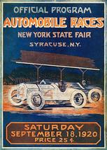 1920 Automobile Races - New York State Fair - Syracuse - Program Cover Poster - £26.37 GBP