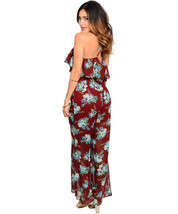 Sugarmint Womens Jumpsuit Sheer Brown Floral Wide Leg Spaghetti Straps S... - £30.71 GBP