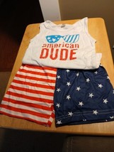 Boys Size 6-7 2 Piece AMERICAN DUDE top/shorts Set - $12.32