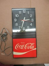 Vintage Enjoy Coke Hanging Wall Clock Sign Advertisement  B8 - £137.75 GBP