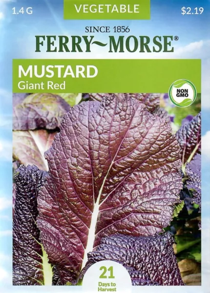 Mustard Giant Red Vegetable Seeds - Ferry Morse 12/24 Fresh Garden - $7.90