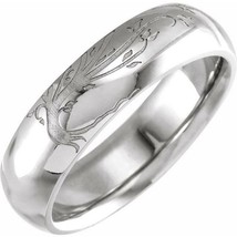 Sterling Silver Engraved Family Tree 6 mm Men&#39;s Ring - £191.04 GBP+