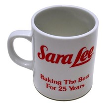 Sara Lee Coffee Mug Ceramic  Baking the Best for 25 Years Cream White Re... - $32.22