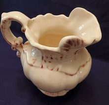 HALL '80 PITCHER 5 3/4" TALL WHITE WITH PINK DETAILS image 2