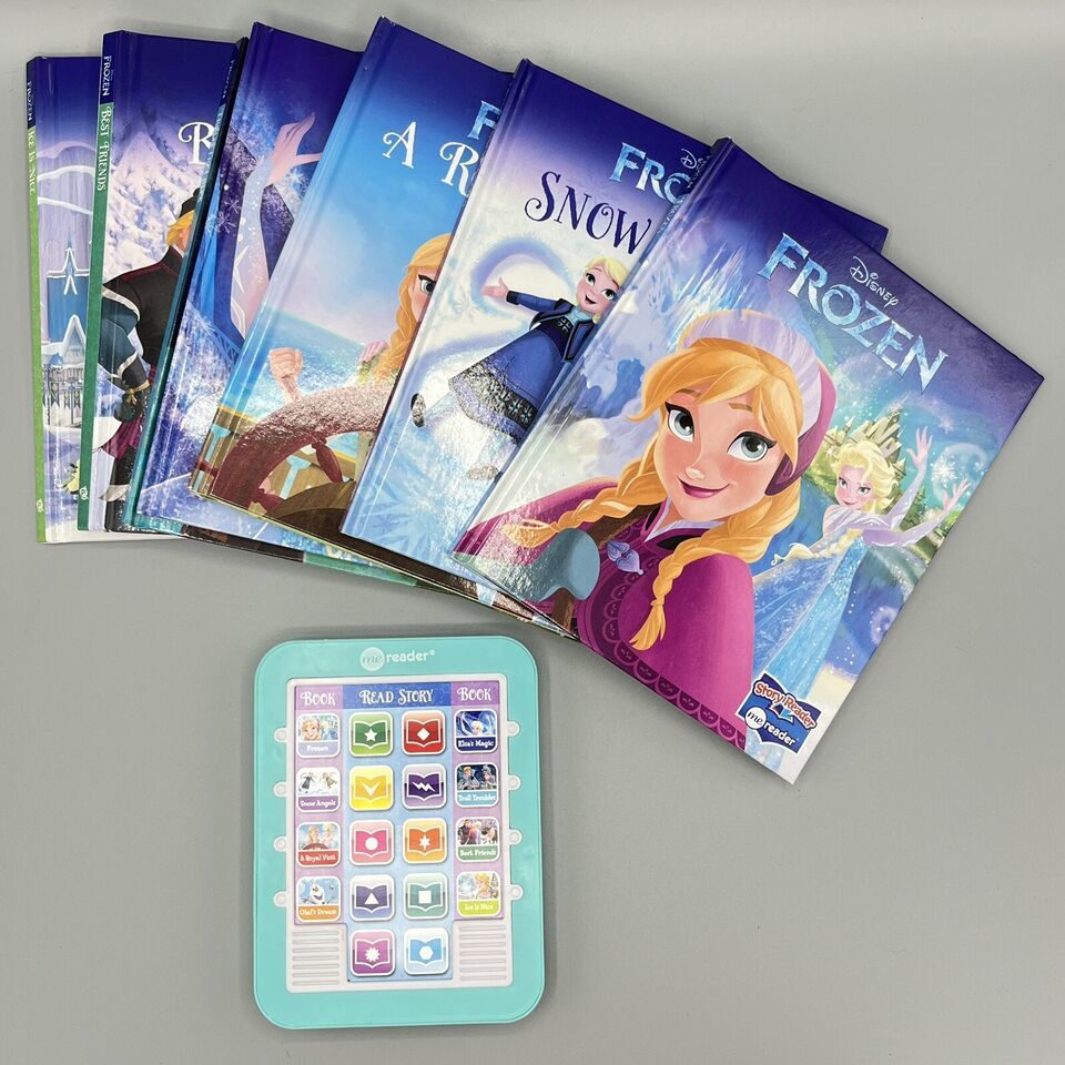 Disney Frozen Electronic Me Reader Story Reader & 8 Book Set Anna Elsa Olaf - $17.81