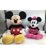 DISNEY Store Mickey Mouse 25 in Minnie Mouse 21 in Plush Stuffed Animals... - $327.44 MXN