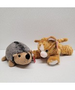 Aurora World Plush Flopsies - Molly Orange Tabby Cat Kitten &amp; Howie Hedg... - $33.78 CAD