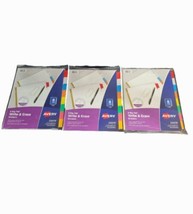 Avery Big Tab Write &amp; Erase Dividers 23079, 8 Colored Tabs, 8.5&quot; x 11&quot; - 3 Sets - £7.65 GBP