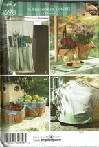 Simplicity Sewing Pattern 3698 BBQ Accessories Basket Liners Grill Caddy Cover - $8.96