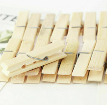 20Psc Natural Bamboo Wooden Clothing Hanger Hangs Clip, Long Lasting hangs clip - £14.89 GBP