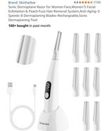 Sonic Dermaplane Razor for Women - Facial Exfoliation, Peach Fuzz, 3 Spe... - $54.33
