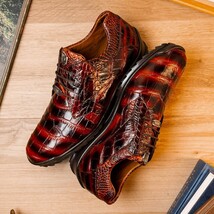 genuine alligator sneaker Shoes Unique rustic finish Vulcan Rustic Cognac image 7