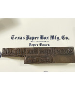 vintage letter press printing block Texas Paper Box MFG 4 3/4 x  1” - €32,47 EUR