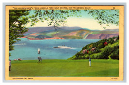 Golden Gate Lincoln Park Golf Course San Francisco California Linen Postcard - £3.89 GBP
