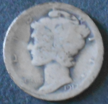 1917-S Mercury Silver Dime. - £2.57 GBP