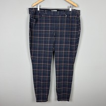 TALBOTS Pants Womens 20W Gray Multicolor Plaid Tapered Leg Stretch Pull ... - £19.89 GBP
