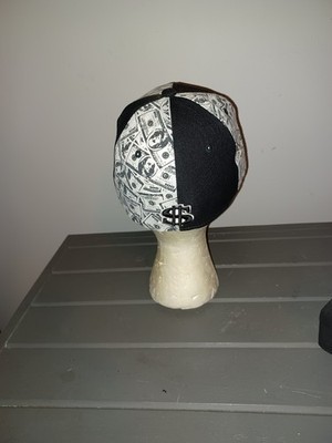 Money Power Snapback Hat – Size 7 – Black & $100 Bill Print w/ Rhinestone Brim Item image 2