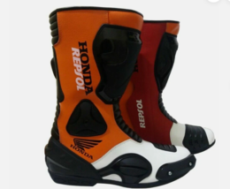 Racing Honda Repsol Motorbike leather boots Ce Approved  - $150.00