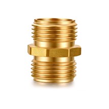 Garden Hose Fitting Adapter Solid Brass Double Male  Connector (3/4&quot; GHT) - £4.57 GBP