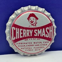 Soda pop bottle cap vintage advertising drink Cherry Smash silver red pa... - £6.14 GBP
