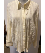 Venezia Woman&#39;s Long Sleeve Wide Cuff Blouse - Off White &amp; Gold - 22/24 - £9.39 GBP