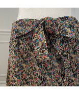 Vintage 70s Lurex Abstract A-Line Maxi Skirt Gold Black Red Blue Green P... - $64.93 CAD