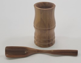 EE) Bamboo Tea Shovel Scoop and Wooden Cup Holder Set - $184.34 MXN