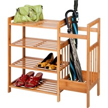 2-Shelf Entryway Shoe Rack Bench with Bla2-in-1 Entryway 4-Shelf Bamboo Shoe ... - £87.75 GBP