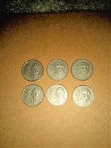 Lot of 6 1984 Benito Juarez 50 Pesos Circulated Coins - $12.99