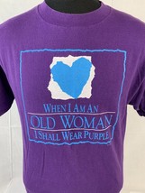 Vintage Old Woman Wear Purple 1992 Single Stitch Tee Tultex 90s Men’s Large - £13.36 GBP