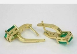 14k Placcato Oro Giallo 2.20 KT Finto Smeraldo e Diamante Pendente/Orecchini - £72.64 GBP