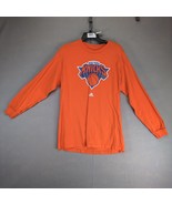 Adidas New York Knicks Men&#39;s L Orange T-Shirt Long Sleeve Crew NBA Baske... - $25.00