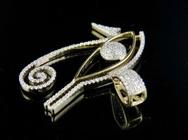 1.00ct Men&#39;s Round CZ Diamond Eye Of Horus Charm Pendant 14k Yellow Gold Finish - £151.07 GBP