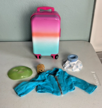 American Girl Pink and Blue Toy Rolling Suitcase Set - $20.10