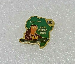San Diego Zoo Souvenir Lapel Pin - 80th Anniversary 1916-1996 - Hippopot... - $7.91