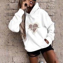 Ladies Fashion Hoodie  Print Love Heart Print Ladies Harajuku Oversized Pocket P - £57.57 GBP