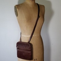 Valentina In Pelle Crossbody Mini Bag Leather Brown Pockets Adjustable S... - $57.82