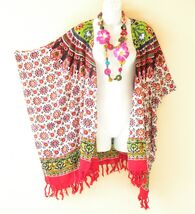 CB157 Batik Cardigan Duster Kaftan Dolman Hippy Jacket Cover up Top - up... - $24.90