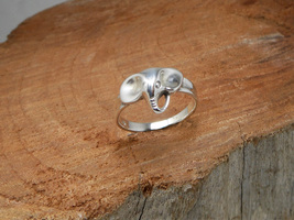 Elephant Head Ring 925 Sterling Silver, Handmade Jewelry Gifts For Animal Lovers - £46.25 GBP
