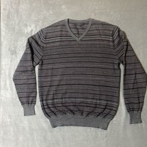 Brunella Gori Sweater Mens Large Black/Grey Extra Fine 100% Merino Wool ... - $14.89