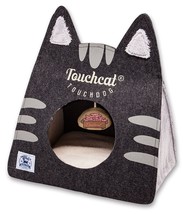 Touchcat &#39;Kitty Ears&#39; Travel Collapsible Folding Cat Pet Bed House With Toy - £30.01 GBP