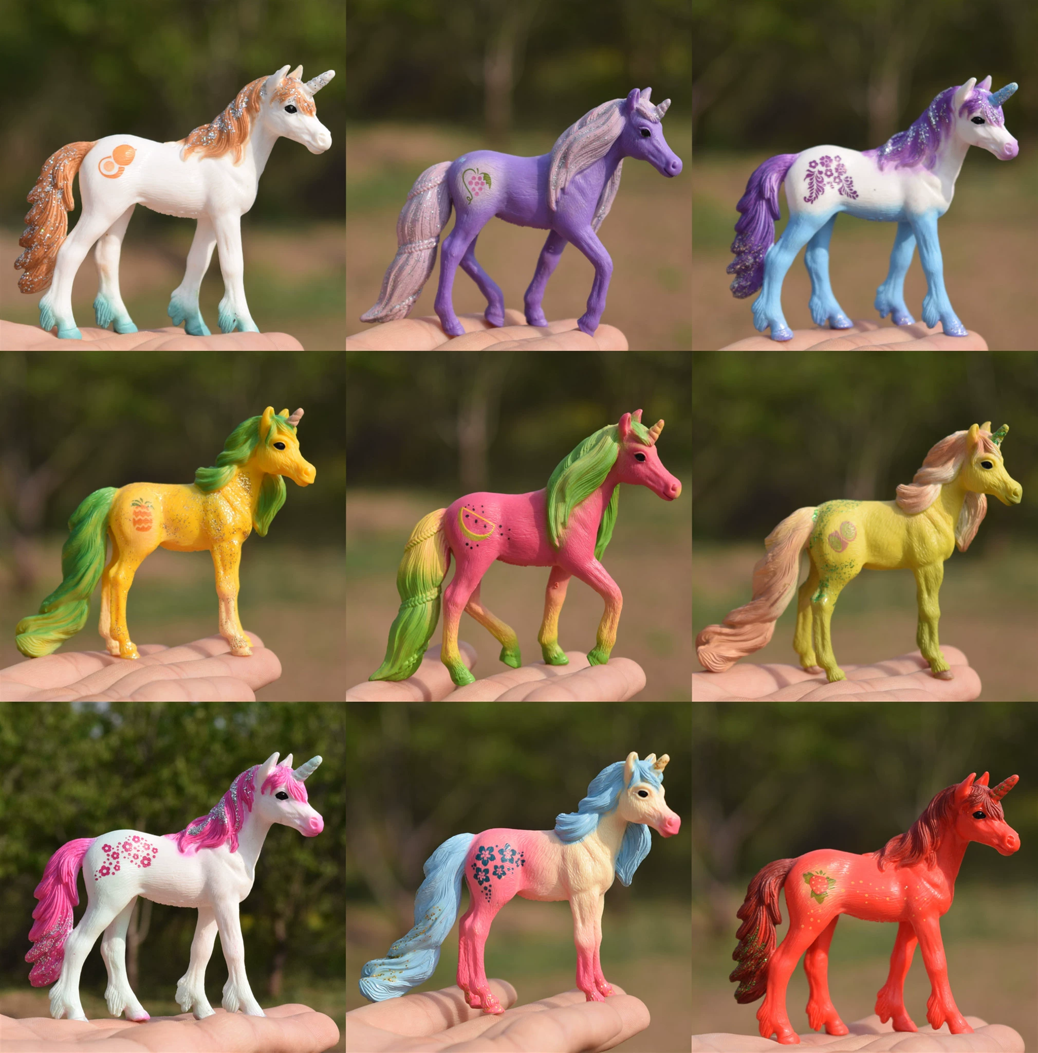 SCHLEICH Mini Unicorn Pink Pony Home Car Ornaments Toy Miniature Dollhouse - £14.38 GBP