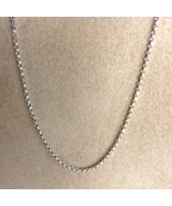 Women&#39;s Necklace 18k White Gold Cable Chain Length 15.87 inch Width 1.52 mm - £369.79 GBP