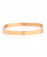 Unisex Rose Gold Tone Screw Like Design Hinged Bangle Bracelet - $26.99
