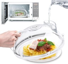 Microwave Food Cover, 10&quot; Microwave Splatter Cover with Water Steamer (White) - £11.62 GBP