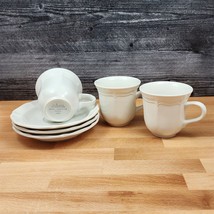 Mikasa French Countryside Coffee Mugs Set of 3 Tea Cups &amp; Saucers Ceramic F9000 - £22.41 GBP