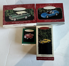 LOT OF 4 hallmark ornaments chevrolet 1955 chevrolet 1969 corvette 1998 fire tru - £18.73 GBP