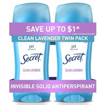 Secret Invisible Solid Antiperspirant Deodorant, Unscented - 2.6 oz - 2 pk by Se - £10.61 GBP+